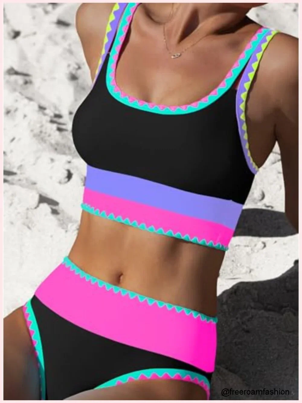 Women's Tummy Control 3 Piece Bikini Set High Waisted Skirt Swimsuit